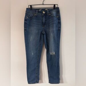 Seven7 Starlette Mid Rise Skinny Crop Jeans 10 Blue wash